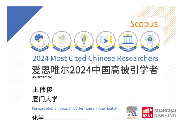 Prof. Ong Wee Jun Among 2024 Most Cited Chinese Researchers by Elsevier