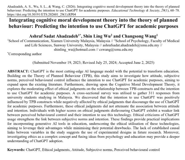 XMUM Study Explores Ethical Factors Behind Students' Use of ChatGPT