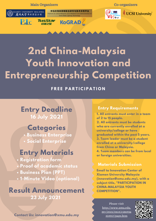 The 2nd China-Malaysia Youth Innovation and Entrepreneurship Competition