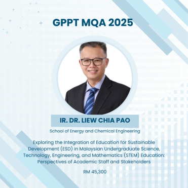 Ir. Dr. Liew Chia Pao Secures Higher Education Research Grant 2025 under MQA