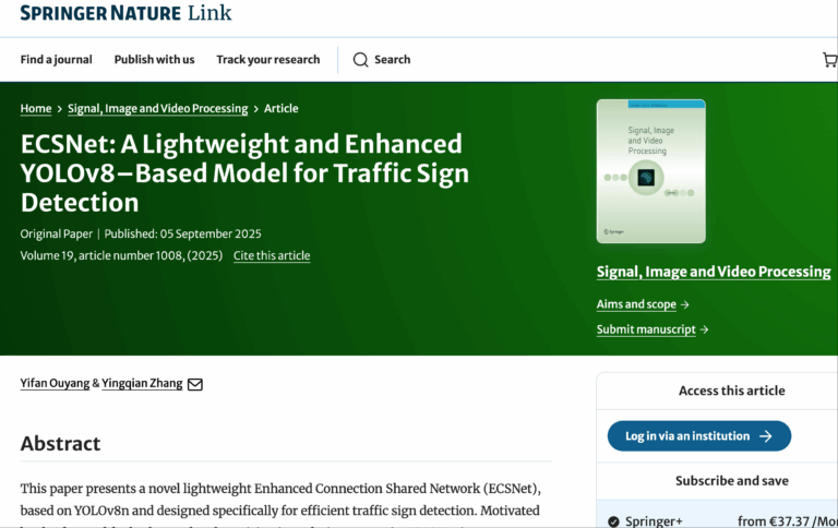 XMUM Undergraduate Leads Research on AI Traffic Sign Detection Model