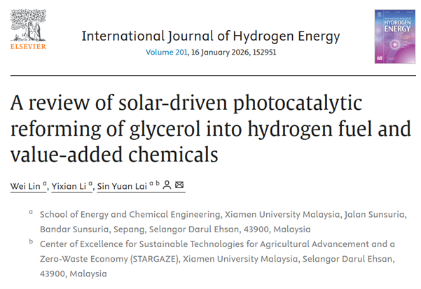 Dr. Lai Sin Yuan and Team Publish in International Journal of Hydrogen Energy