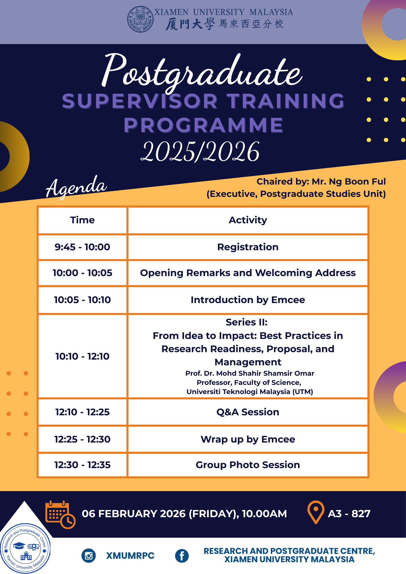 Postgraduate Supervisor Training Program 2025/2026 – Series II ...