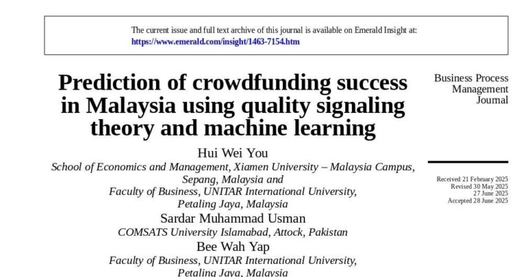 Asst. Prof. Dr. You Hui Wei Publishes in Business Process Management Journal