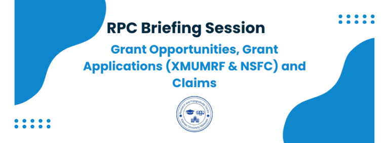 RPC Briefing Session (October 2026): Grant Opportunities, Grant Applications (XMUMRF &amp; NFSC), and Claims